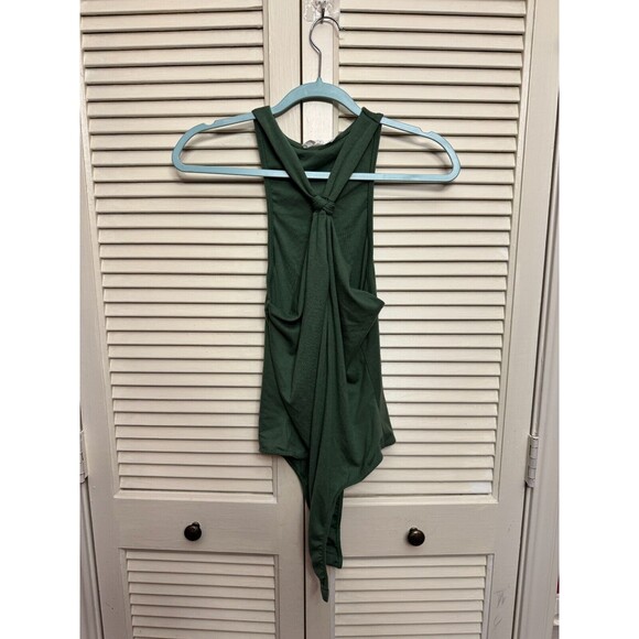 Lush Round Neck Bodysuit- Hunter Green SZ M - Picture 4 of 5